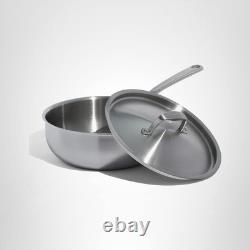 Cookware 3 Quart Stainless Steel Saucier Pan 5 Ply Stainless Clad Profe