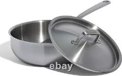 Cookware 3 Quart Stainless Steel Saucier Pan 5 Ply Stainless Clad Professi