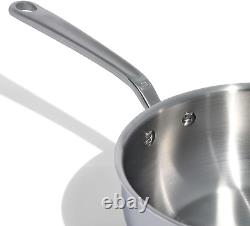 Cookware 3 Quart Stainless Steel Saucier Pan 5 Ply Stainless Clad Professi