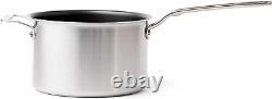 Cookware 4 Quart Non Stick Sauce Pan Stainless Clad 5 Ply Construction Mad