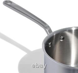 Cookware 4 Quart Stainless Steel Saucepan with Lid 5 Ply Stainless Clad Sauc