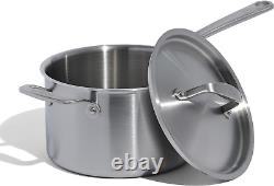 Cookware 4 Quart Stainless Steel Saucepan with Lid 5 Ply Stainless Clad Sauc