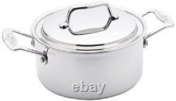 Cookware 5-Ply Stainless Steel 3 Quart Stock Pot with Cover, Oven and Dishwas