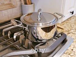 Cookware 5-Ply Stainless Steel 3 Quart Stock Pot with Cover, Oven and Dishwas