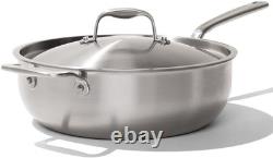 Cookware 5 Quart Stainless Steel Saucier Pan 5 Ply Stainless Clad Professi