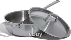 Cookware 5 Quart Stainless Steel Saucier Pan 5 Ply Stainless Clad Professi