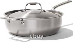 Cookware 5 Quart Stainless Steel Saucier Pan 5 Ply Stainless Clad Professi