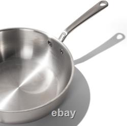 Cookware 5 Quart Stainless Steel Saucier Pan 5 Ply Stainless Clad Professi