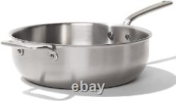 Cookware 5 Quart Stainless Steel Saucier Pan 5 Ply Stainless Clad Professi