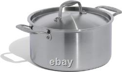 Cookware 6 Quart Stainless Steel Stock Pot With Lid 5 Ply Stainless Clad