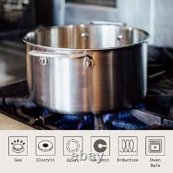 Cookware 8 Quart Stainless Steel Stock Pot With Lid 5 Ply Stainless Clad