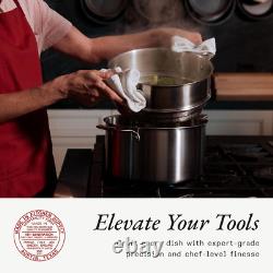 Cookware 8 Quart Stainless Steel Stock Pot with Steamer Basket Insert 5 P