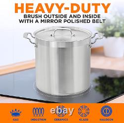 Cookware Stock Pot Heavy Duty Induction Pot Soup Steel 24 Quart Stainless Steel