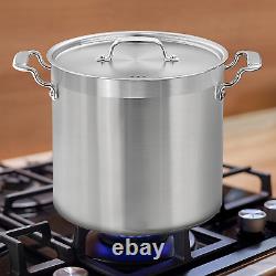 Cookware Stock Pot Heavy Duty Induction Pot Soup Steel 24 Quart Stainless Steel