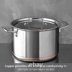 - Copper Core 5 Ply 8 Quart Stock Pot with Stainless Steel Lid Stainless Steel