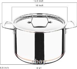 - Copper Core 5 Ply 8 Quart Stock Pot with Stainless Steel Lid Stainless Steel