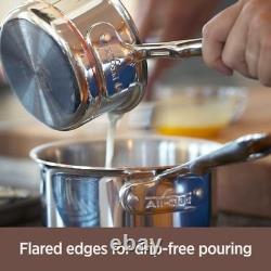Copper Core 5-Ply Stainless Steel Sauce Pan 3 Quart 3 Quarts Silver/Metallic