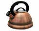 Copper Finish Stainless Steel 3-quart Qt 2.8 Liter Whistling Tea Kettle Capsule
