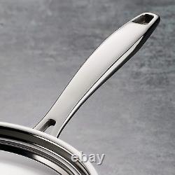 Covered Deep Saute Pan Stainless Steel Induction-Ready Tri-Ply Clad 3-Quart, 801
