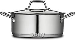 Covered Dutch Oven Stainless Steel Tri-Ply Base 5 Quart, 80101/010DS