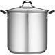 Covered Stock Pot Stainless Steel 22 Quart Tri Ply Base Durable Home Kitchenware