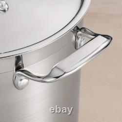 Covered Stock Pot Stainless Steel 24-Quart, 80120/003DS