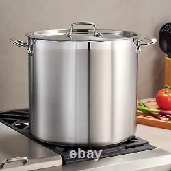 Covered Stock Pot Stainless Steel 24-Quart, 80120/003DS