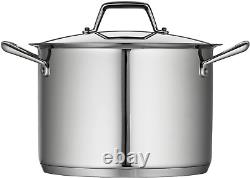 Covered Stock Pot Stainless Steel Induction-Ready 8 Quart, 80101/011DS