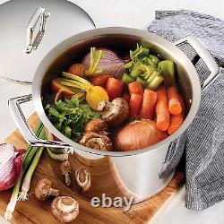 Covered Stock Pot Stainless Steel Induction-Ready 8 Quart, 80101/011DS