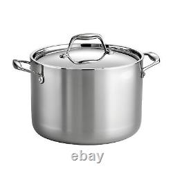 Covered Stock Pot Stainless Steel Induction-Ready Tri-Ply Clad 8 Quart, 80116