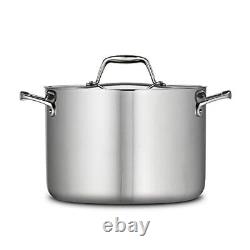 Covered Stock Pot Stainless Steel Induction-Ready Tri-Ply Clad 8 Quart, 80116