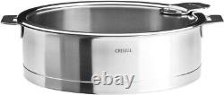 Cristel Strate Stainless Steel 5.5 Quart Saute Pan with Flat Glass Lid