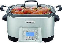 Crock-Pot 6-Quart 5-In-1 Multi-Cooker with Non-Stick Inner Pot, Stainless Steel