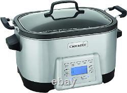 Crock-Pot 6-Quart 5-In-1 Multi-Cooker with Non-Stick Inner Pot, Stainless Steel