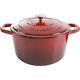 Crock Pot 7 Quart Round Red Enameled Covered Cast Iron Dutch Oven Cooker W Lid