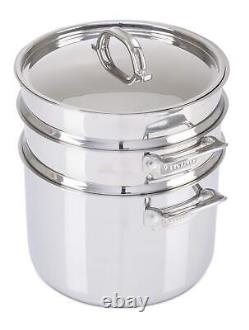 Culinary 3-Ply Stainless Steel Pasta Pot, 8 Quart, Includes Pasta & Steamer I