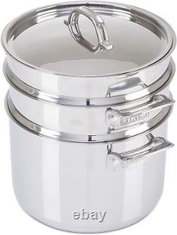 Culinary 3-Ply Stainless Steel Pasta Pot, 8 Quart, Includes Pasta & Steamer Inse
