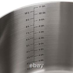 Culinary 3-Ply Stainless Steel Stock Pot, 12 Quart, Includes Metal Lid, Dishw