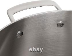 Culinary 3-Ply Stainless Steel Stock Pot, 12 Quart, Includes Metal Lid, Dishwash