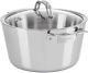 Culinary Contemporary 3-ply Stainless Steel Dutch Oven, 5.2 Quart, Includes Glas