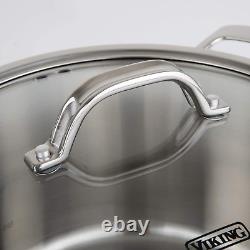 Culinary Contemporary 3-Ply Stainless Steel Dutch Oven, 5.2 Quart, Includes Glas
