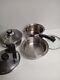 Cutco 5 Ply Stainless Steel Aluminum Core 3 Quart Saucepan With Steamer Lids #y1