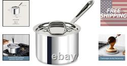 D3 2 Quart Stainless Steel Saucepan with Lid Tri-Ply Induction Safe Cookware