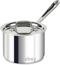 D3 2 Quart Stainless Steel Saucepan with Lid Tri-Ply Induction Safe Cookware