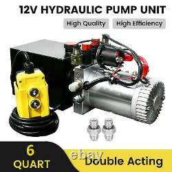 DC12V 6-Quart High Flow Double-Acting Hydraulic Pump Power Unit Dump Trailer