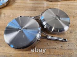 DEFECT 12 PIECE CALPHALON PREMIER Stainless Steel Skillet Cookware Set Lids