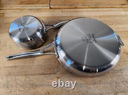 DEFECT 12 PIECE CALPHALON PREMIER Stainless Steel Skillet Cookware Set Lids