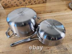 DEFECT 12 PIECE CALPHALON PREMIER Stainless Steel Skillet Cookware Set Lids