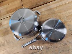 DEFECT 12 PIECE CALPHALON PREMIER Stainless Steel Skillet Cookware Set Lids