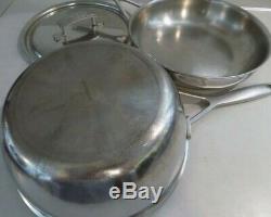 Demeyere 2-Quart Saucier With Lid & 9.5 Fry Pan 5-Ply Stainless Steel